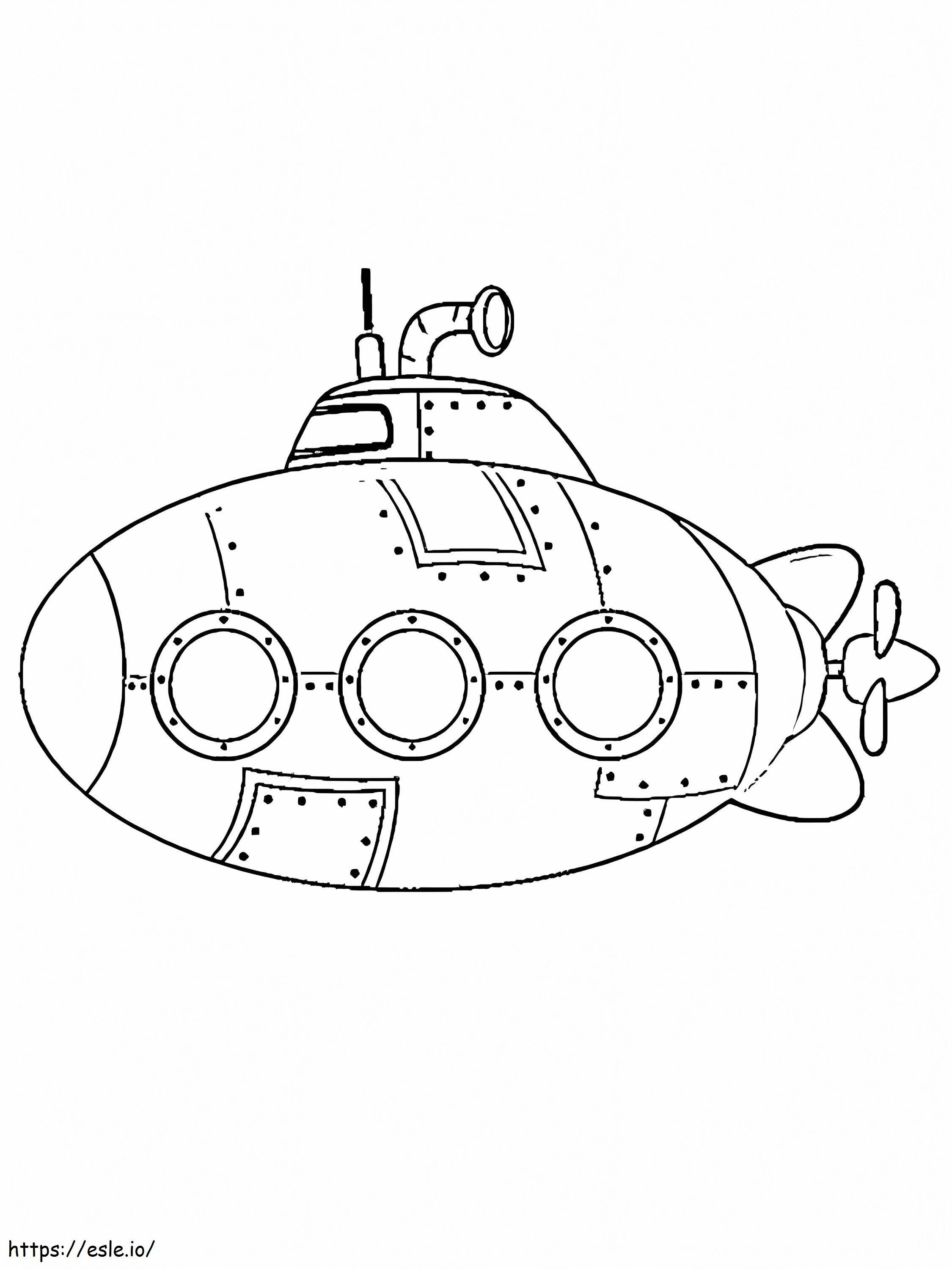 Submarine 15 coloring page