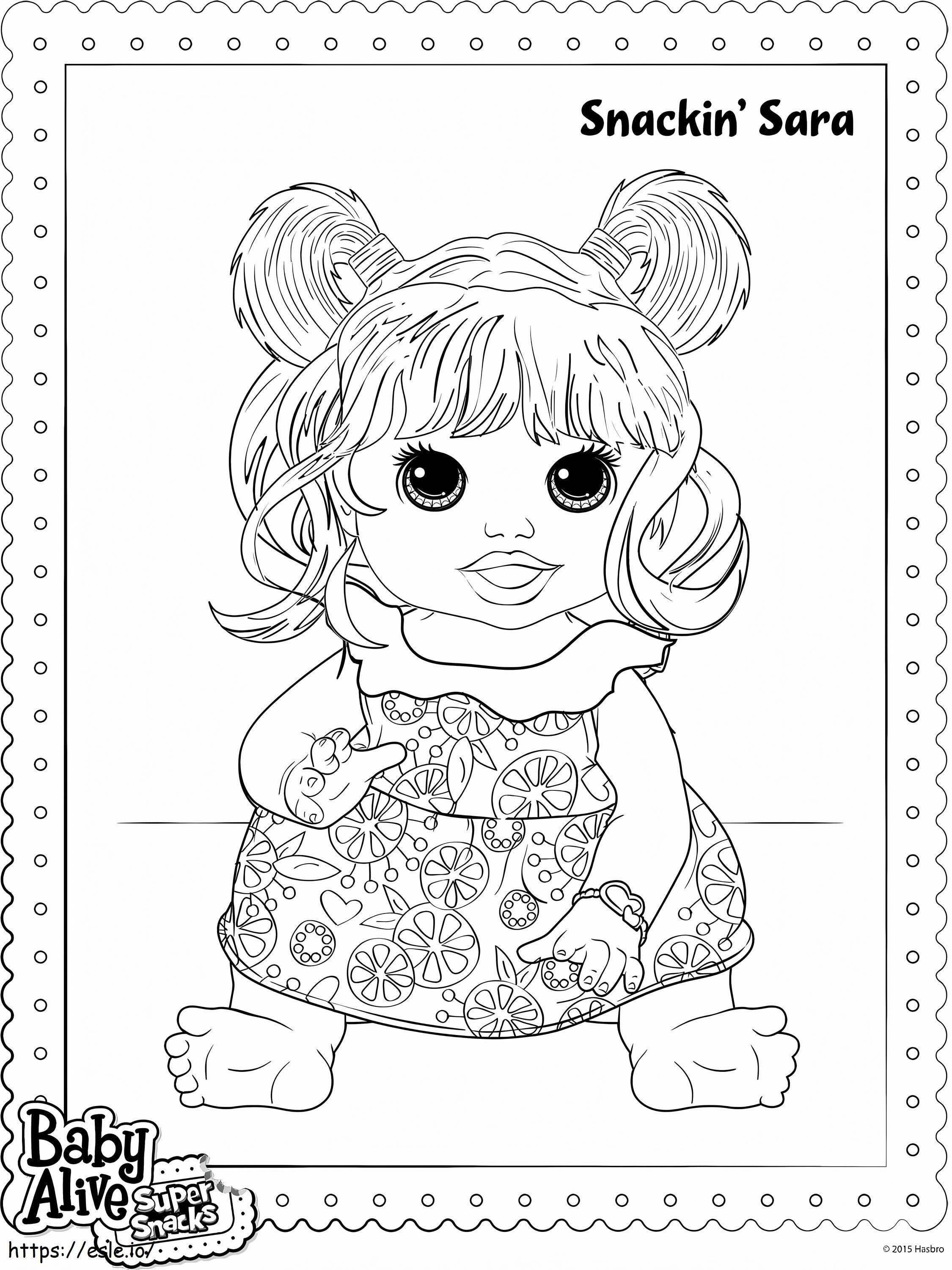 Snakin Sara Baby Alive coloring page