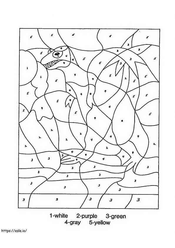 Coloriage Couleur de dinosaure imprimable par numéro à imprimer dessin