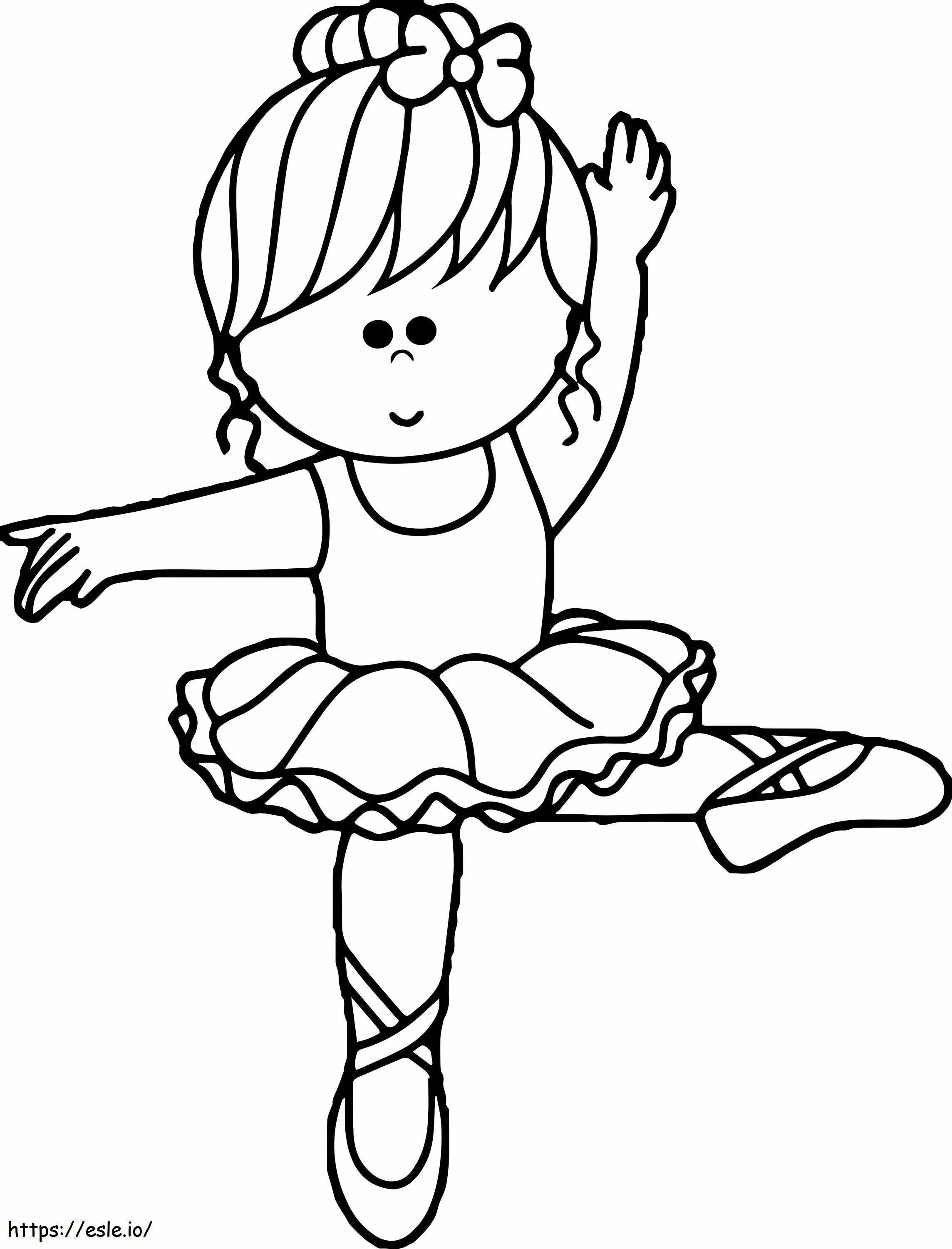 Bailarina de desenho animado para colorir