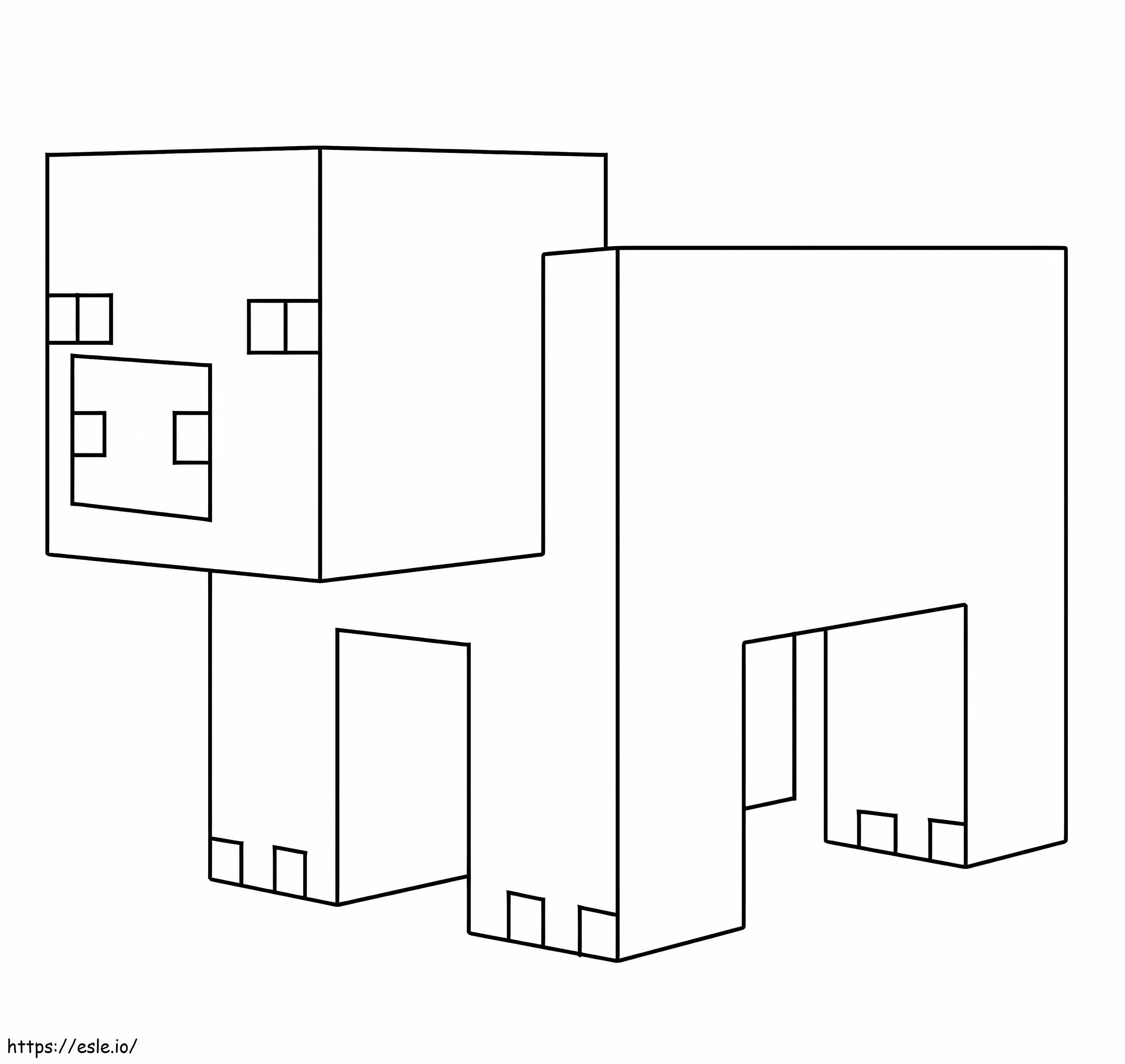 Basic Minecraft Pig coloring page