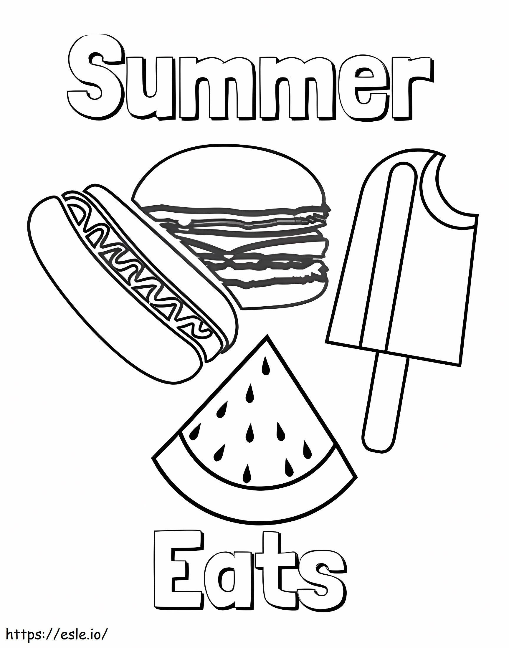 Coloriage Manger d'été à imprimer dessin
