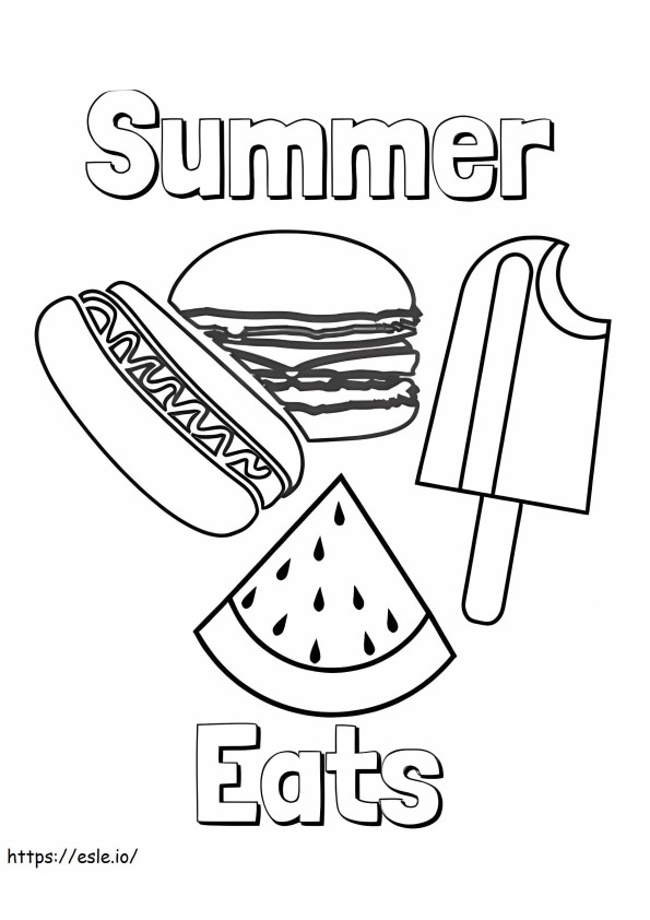 Coloriage Manger d'été à imprimer dessin