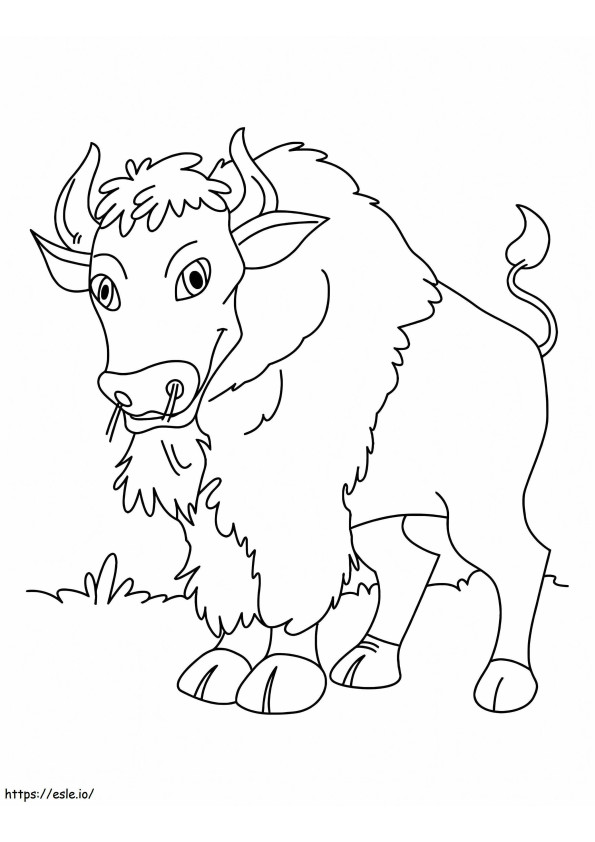 Happy Bison coloring page