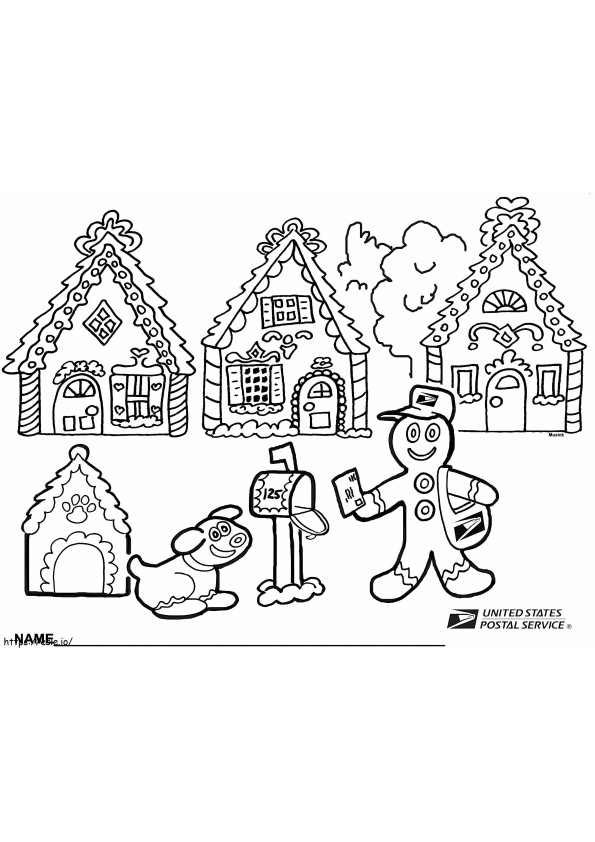 Christmas Post Office coloring page