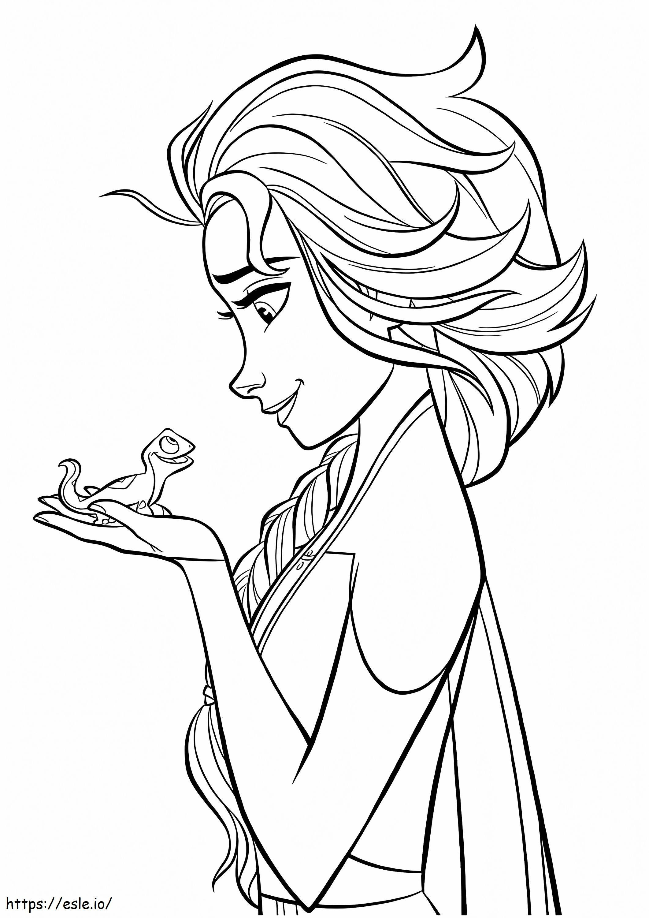 Elsa Holds Bruni coloring page