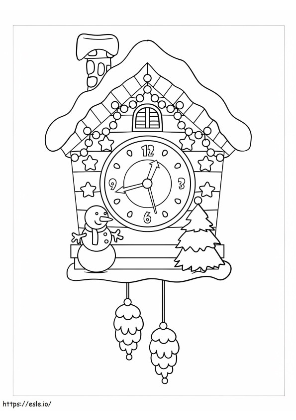Winter Clock coloring page