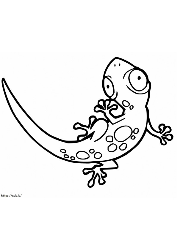 Coloriage Gecko Drole à imprimer dessin