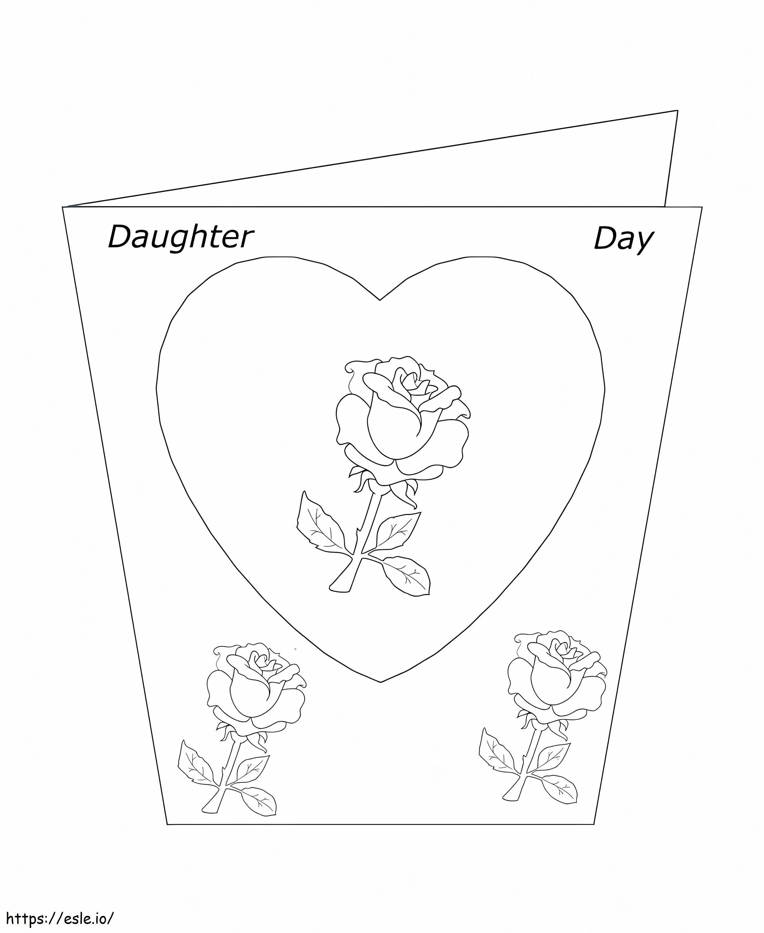Daughters Day Card coloring page