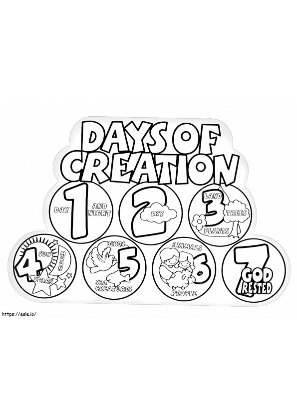 A teremtés napjai 1 kifestő
