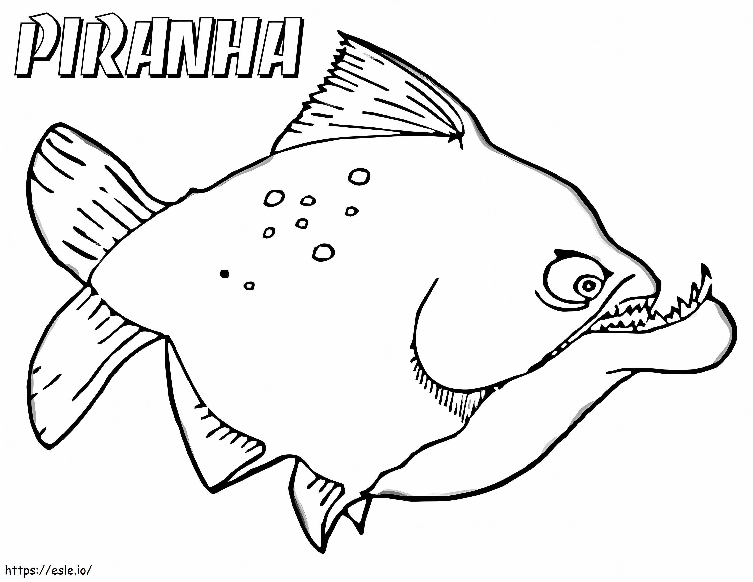 Gevaarlijke piranha kleurplaat kleurplaat