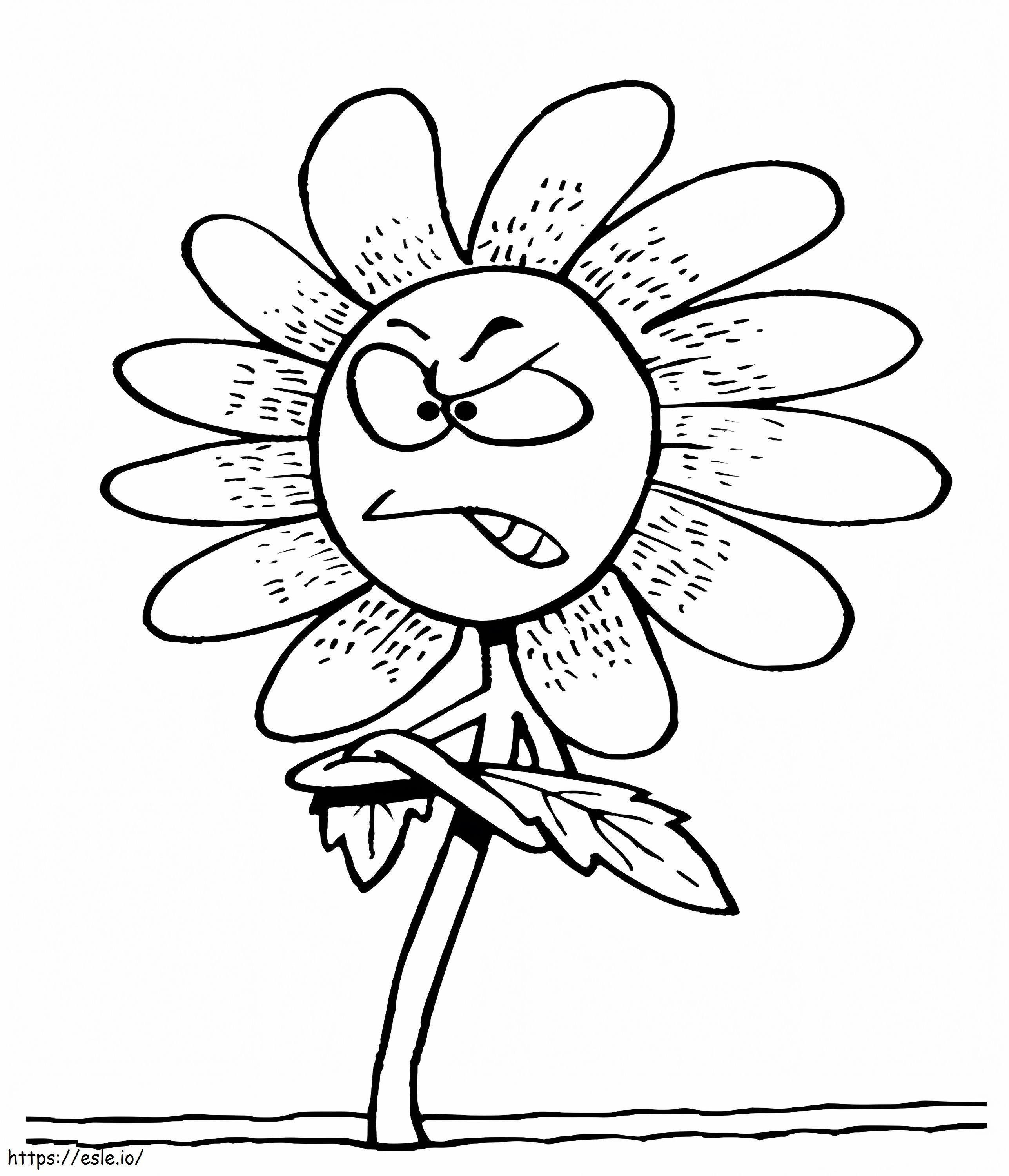 Angry Flower coloring page
