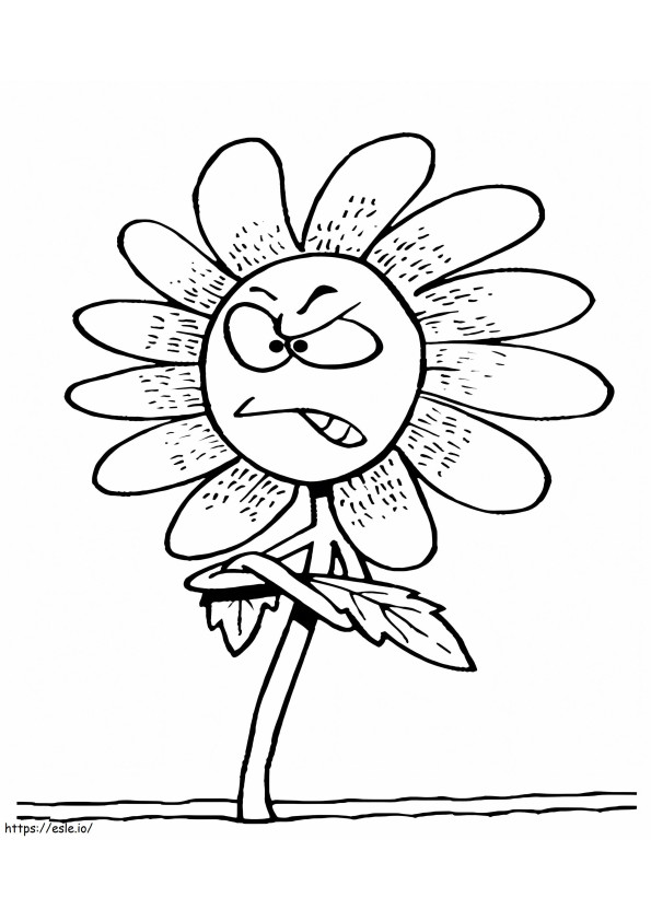 Vihainen kukka värityskuva