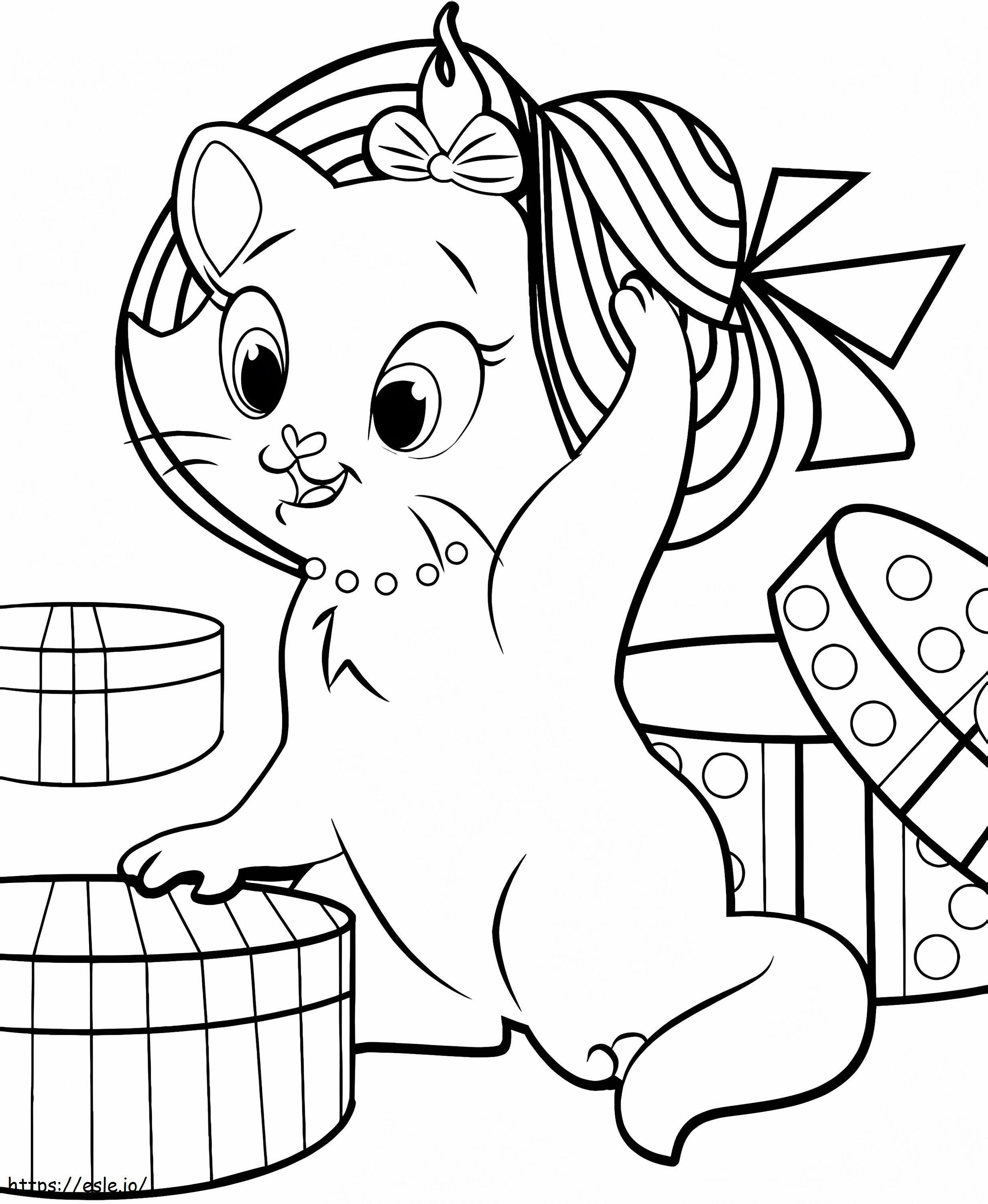 Cute Marie Cat coloring page