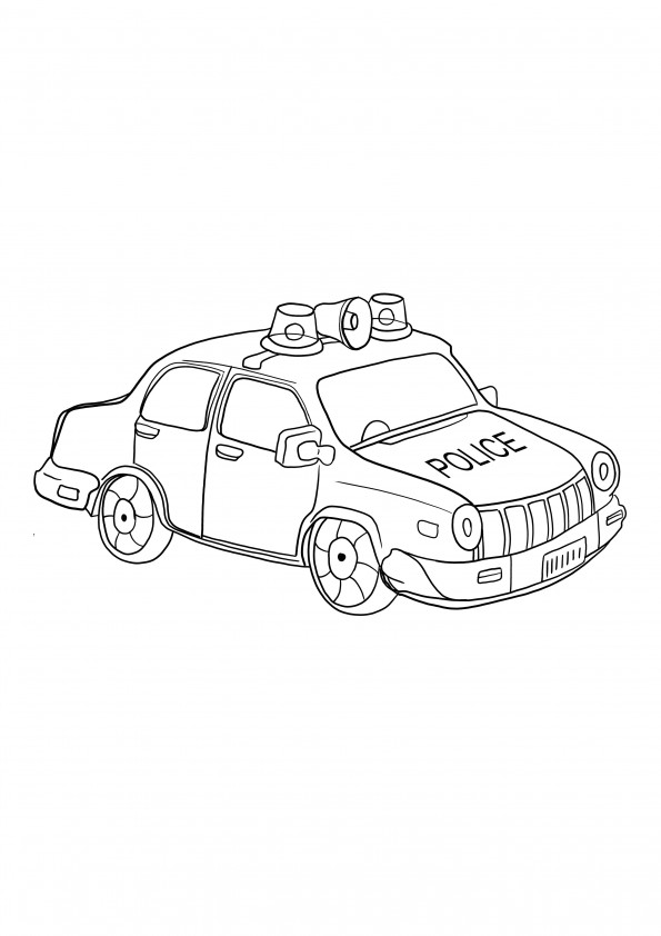police car for free coloring page