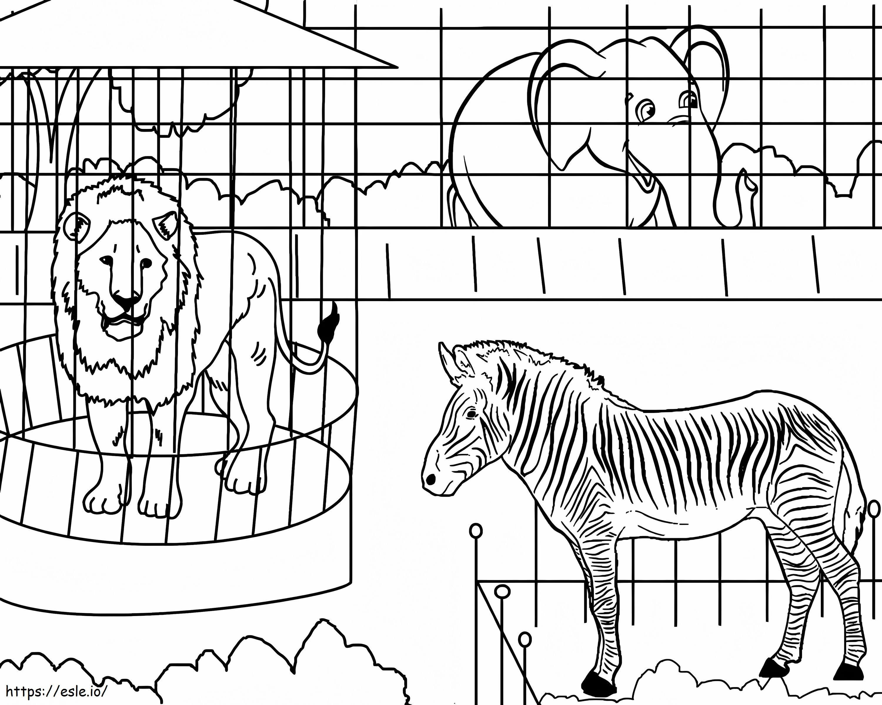 Printable Zoo Animals coloring page
