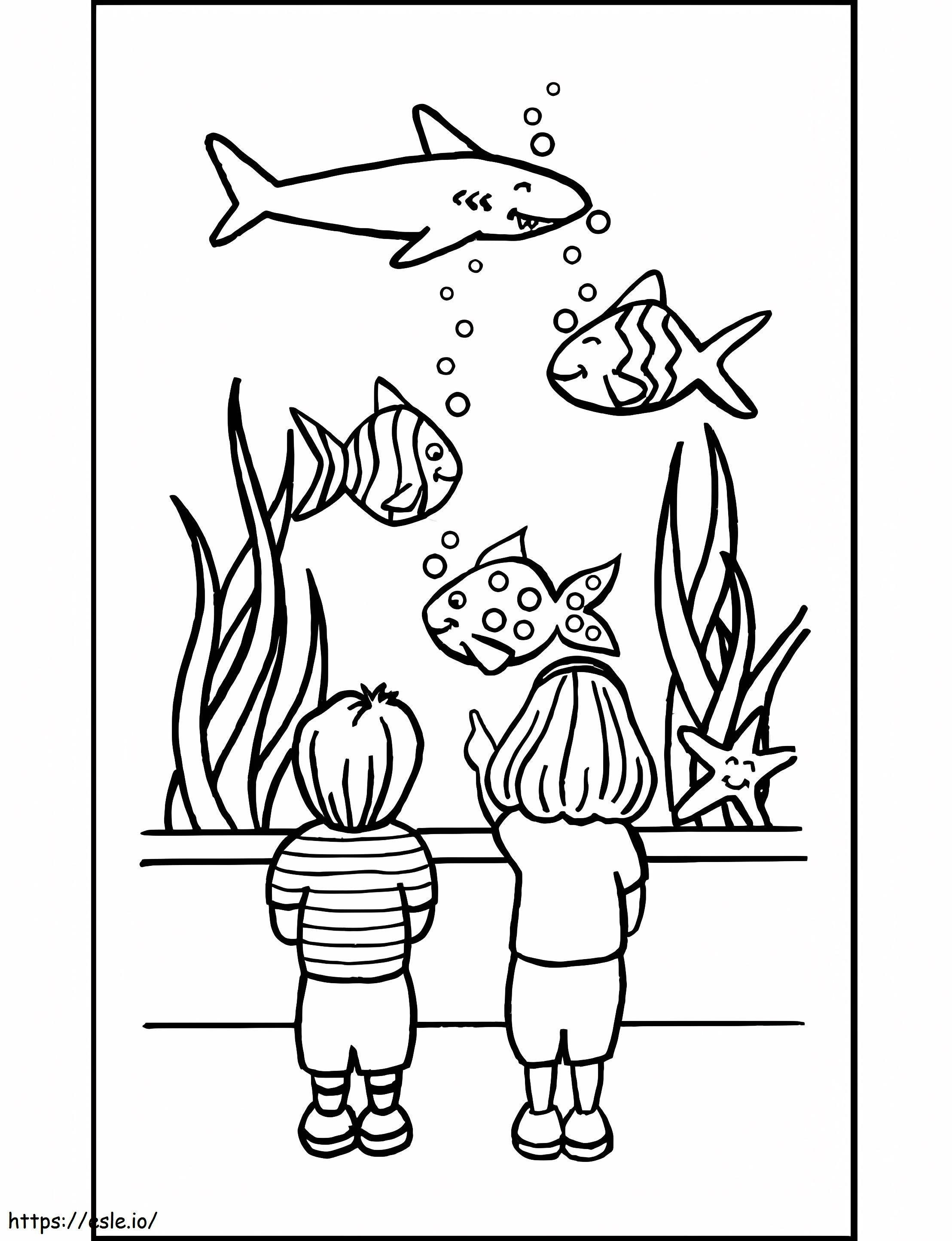 Coloriage Aquarium imprimable gratuit à imprimer dessin
