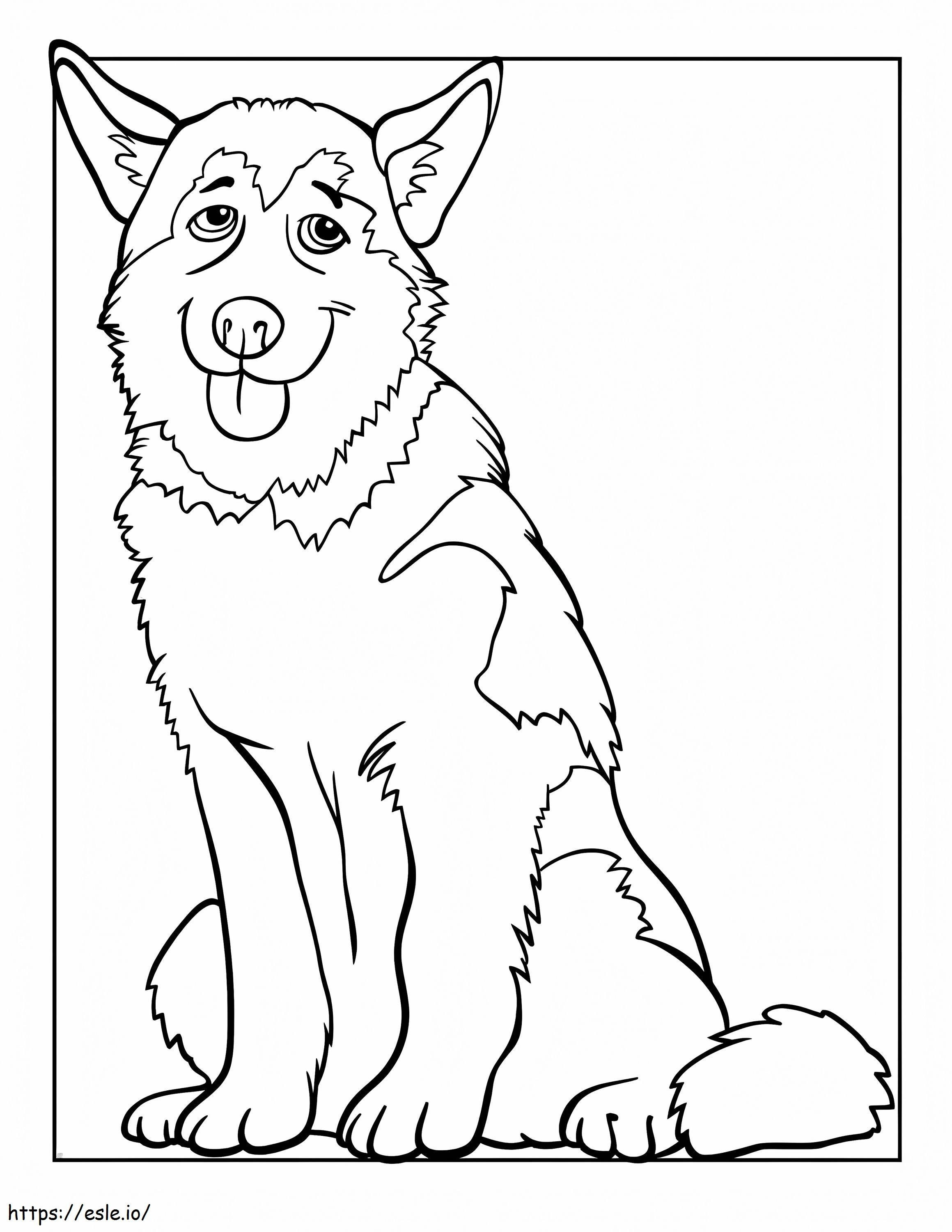 Cute Husky coloring page