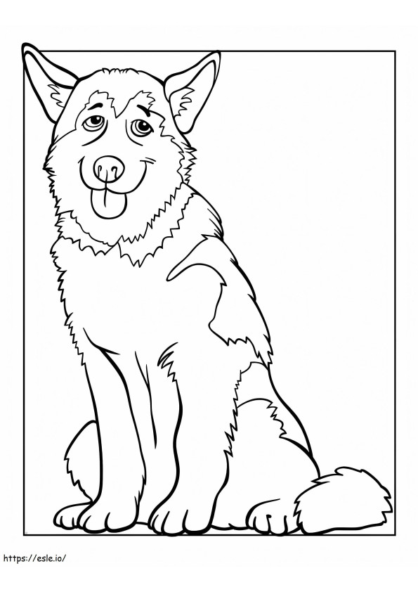 Cute Husky coloring page