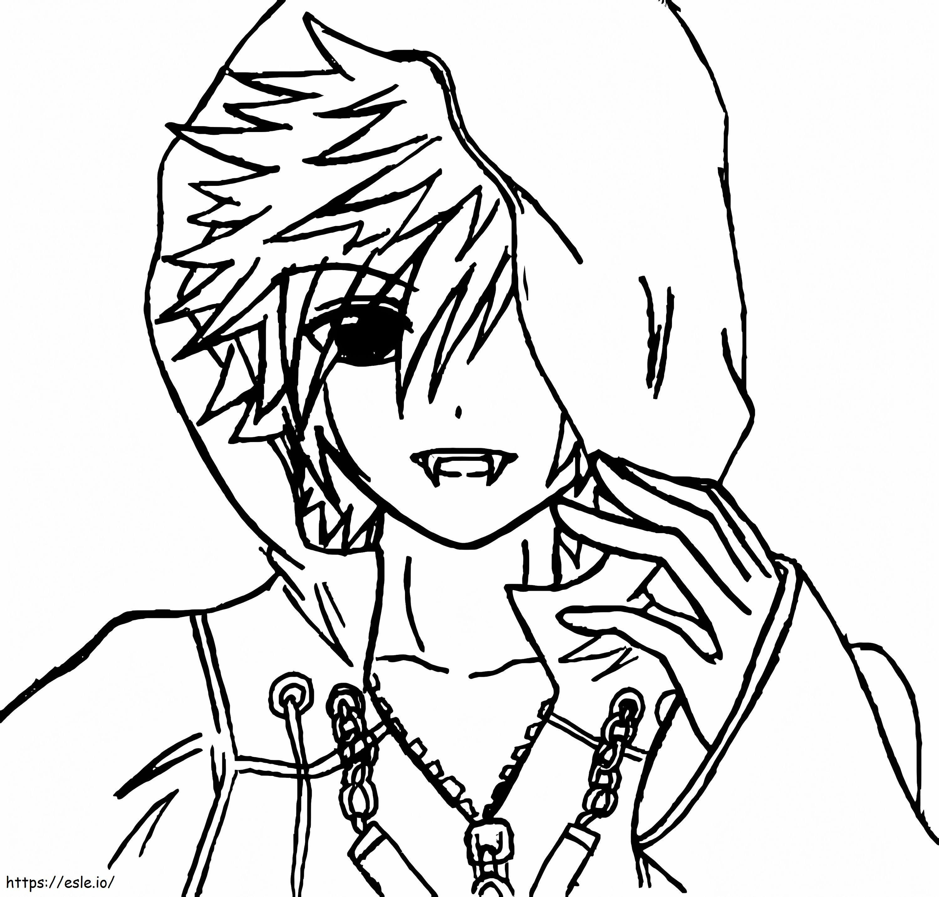 Anime Boy Vampire coloring page