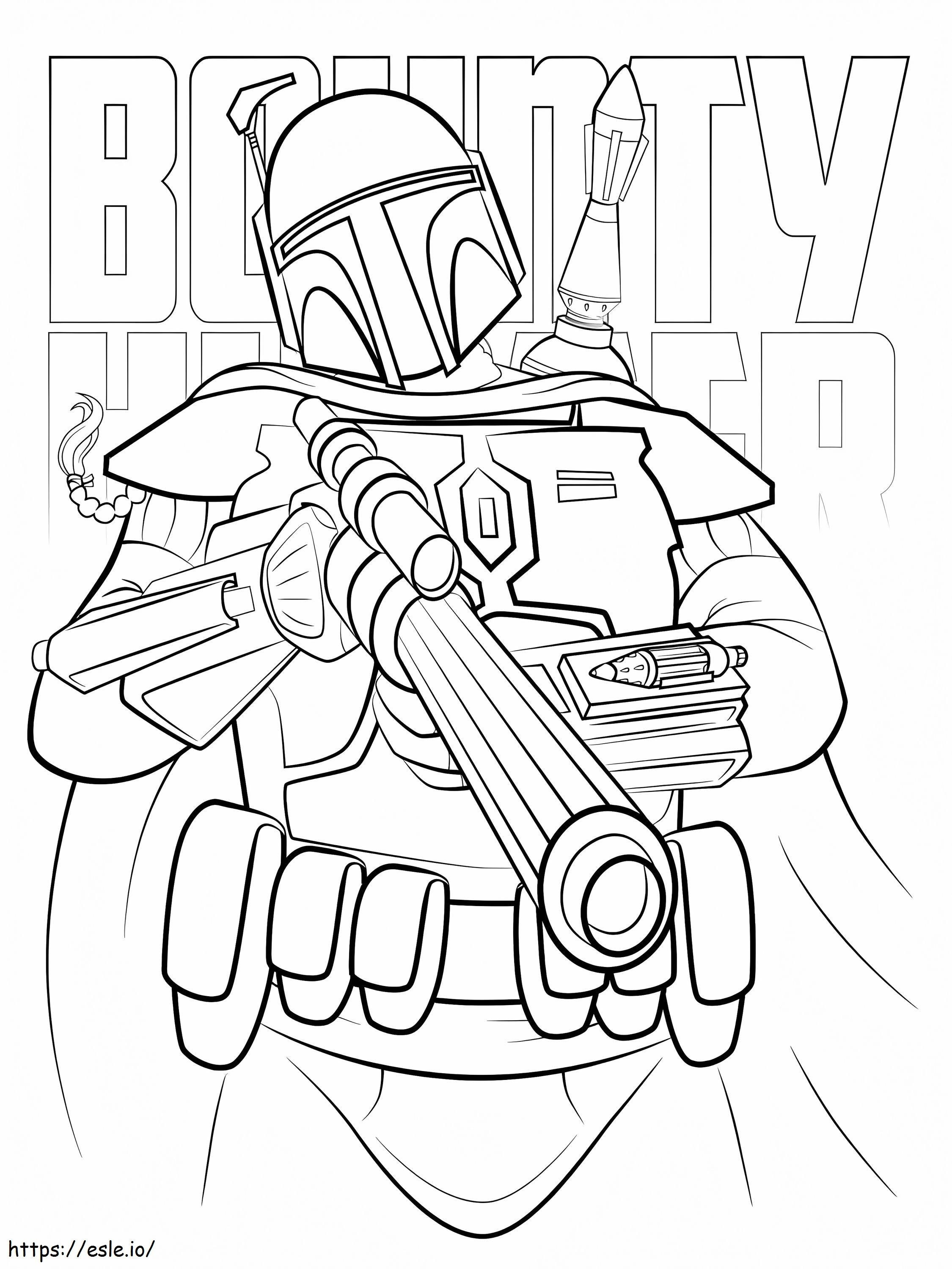 Boba Fett With Gun coloring page