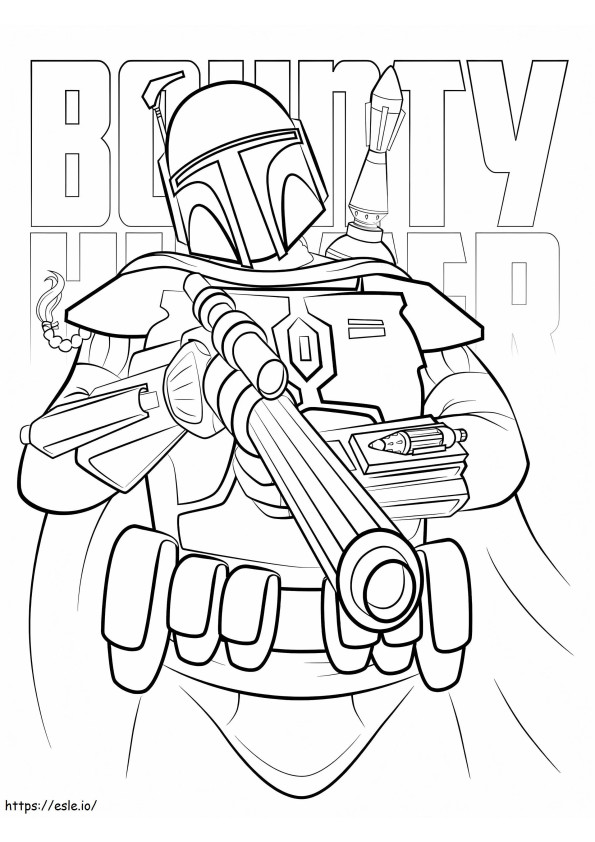 Boba Fett With Gun coloring page