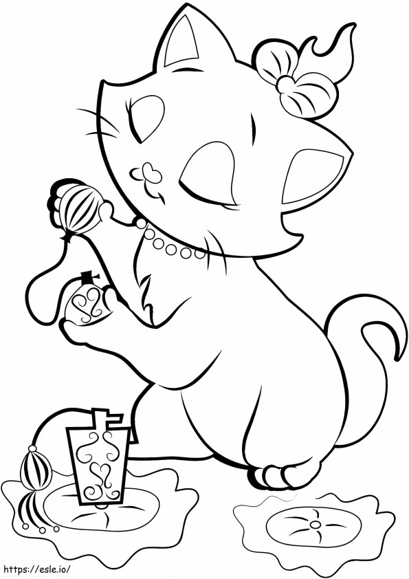 Cute Cat Marie Coloring Pages coloring page