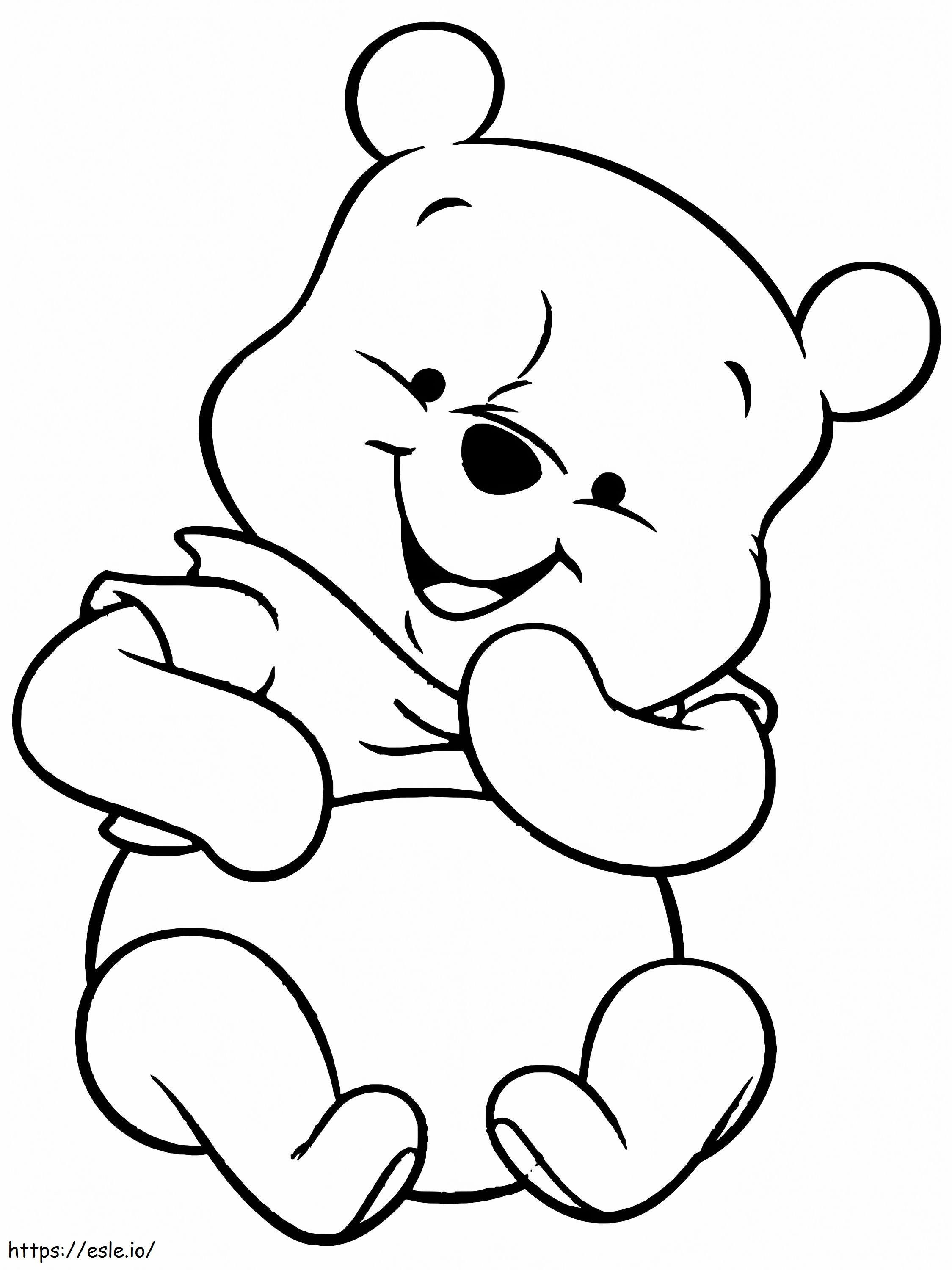 Baby Winnie The Pooh Sitting coloring page