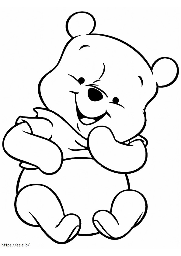 Baby Winnie The Pooh Sitting coloring page