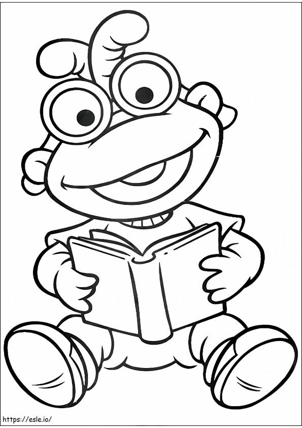 Baby Scooter Is Reading A Book coloring page