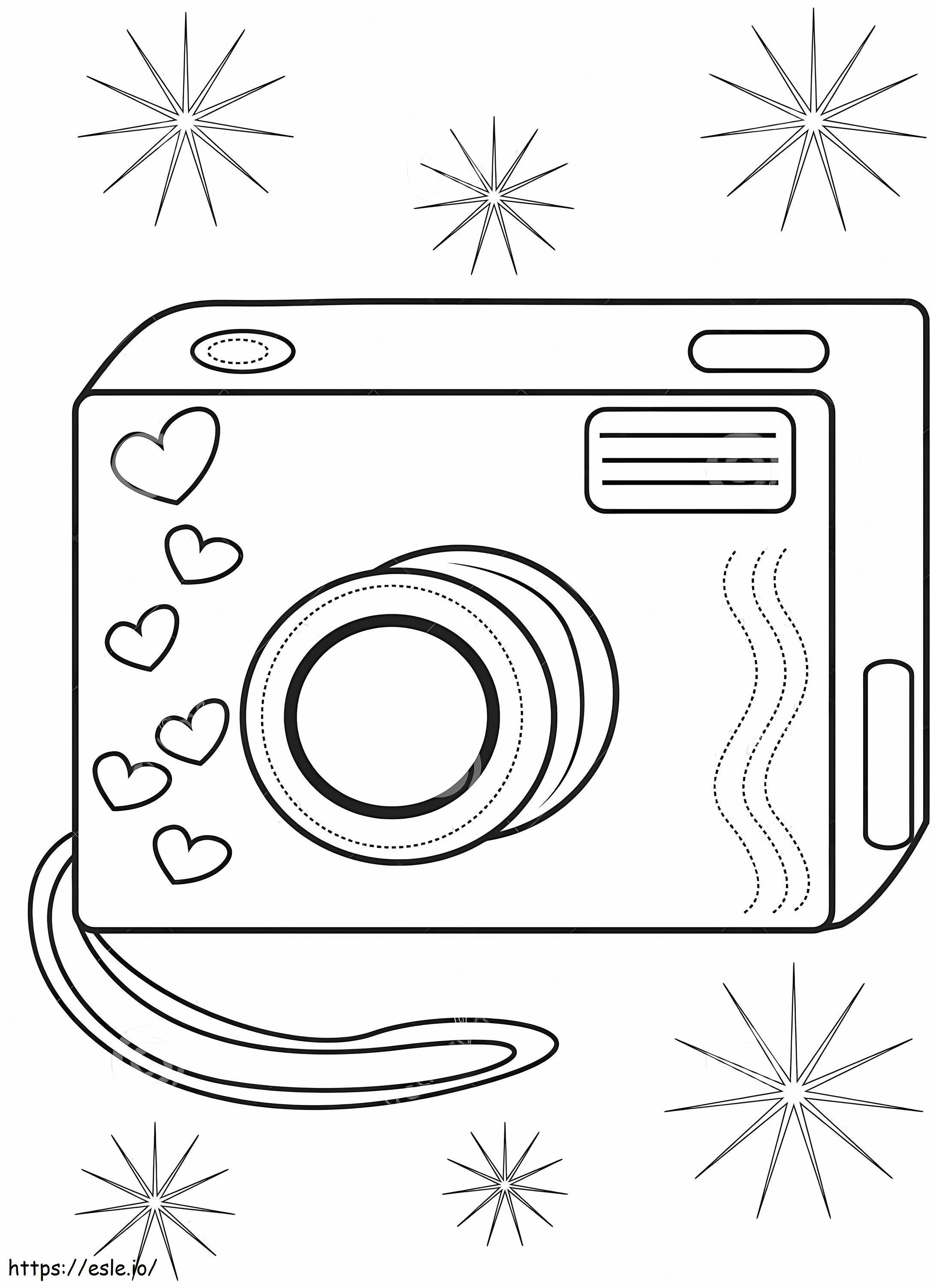 Camera With Star coloring page