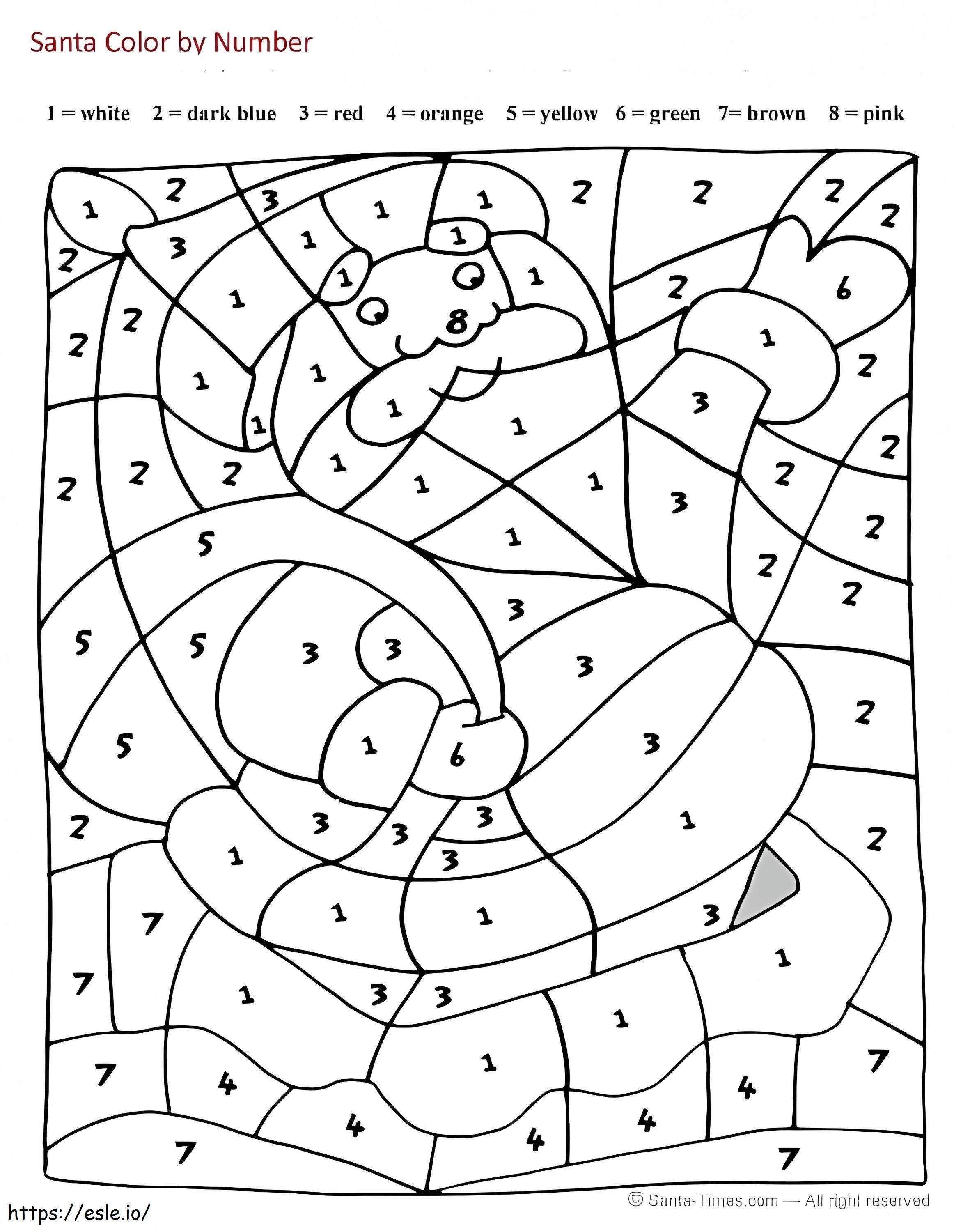 Santa Color By Number coloring page