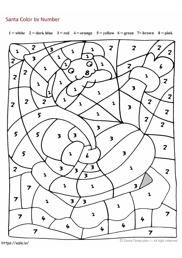 Santa Color By Number coloring page