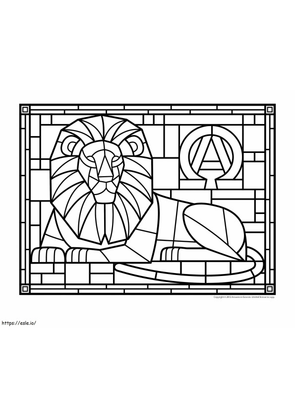 1578366254 Lion Stained Glass coloring page