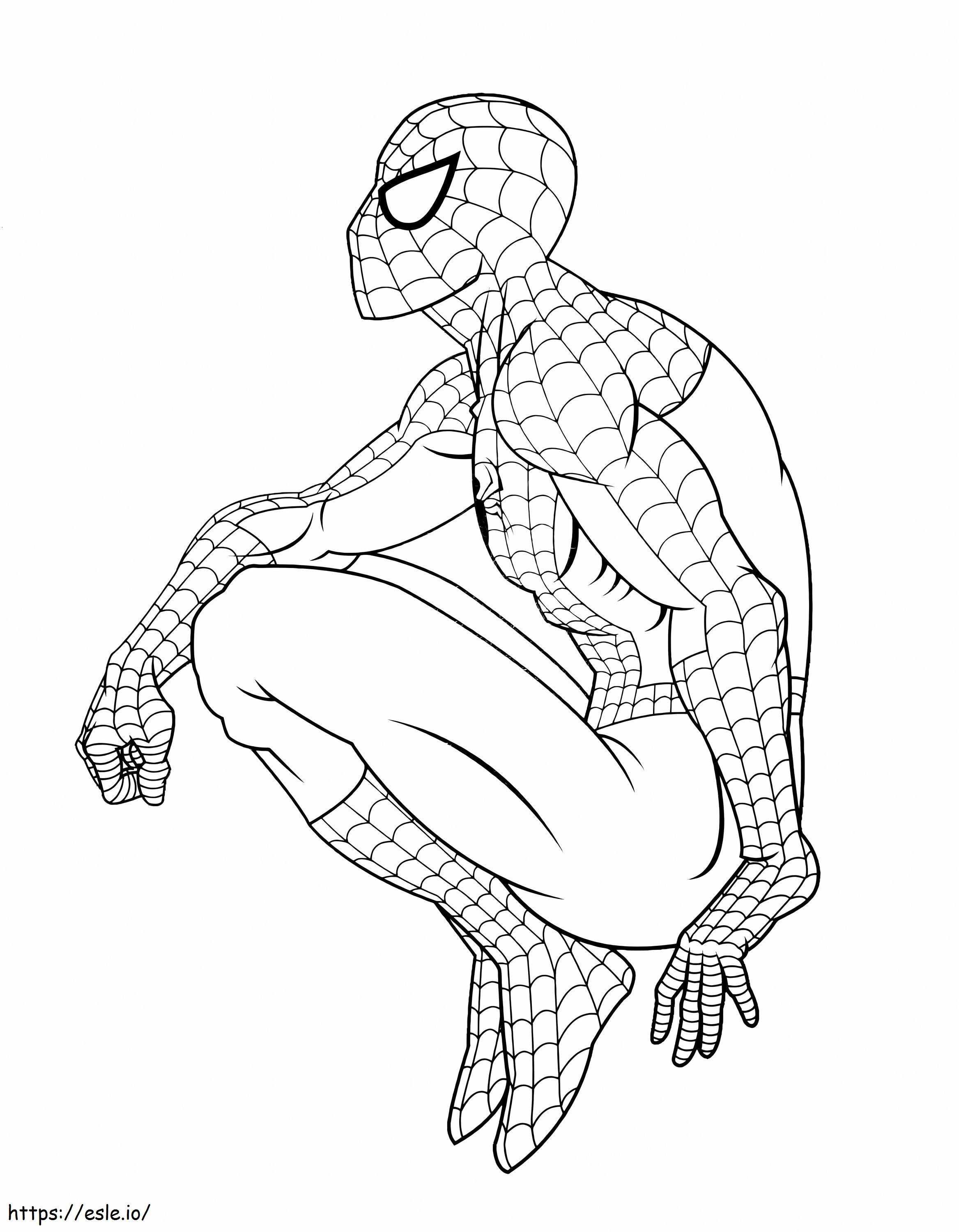 Siedzący Spider-Man kolorowanka