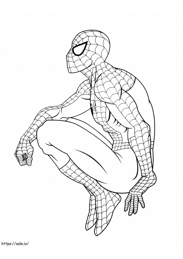 Sitting Spider Man coloring page