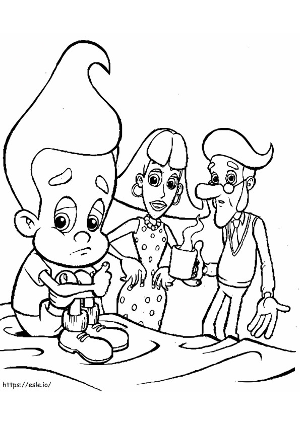 Sad Jimmy Neutron coloring page