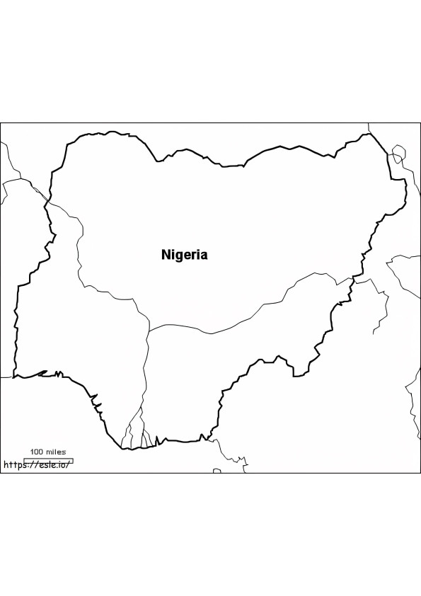 Mapa de Nigeria para colorear