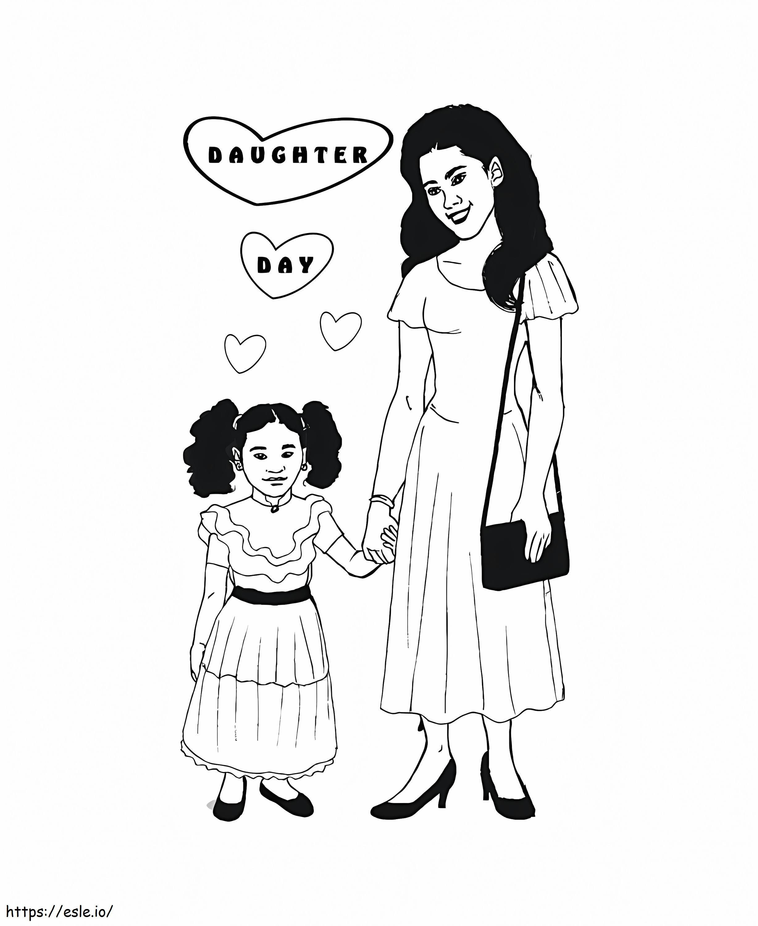 Daughters Day Sweet Mother coloring page