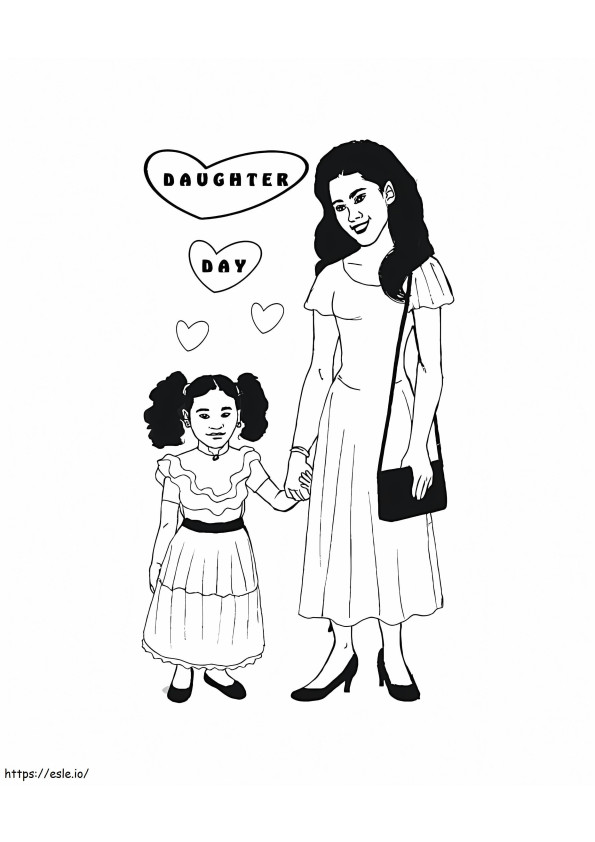 Daughters Day Sweet Mother coloring page