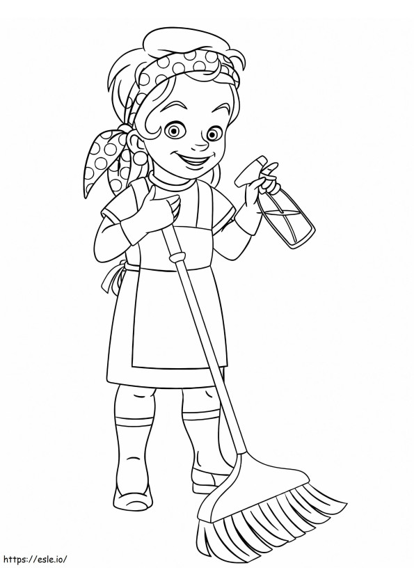 Maid Is Smiling coloring page