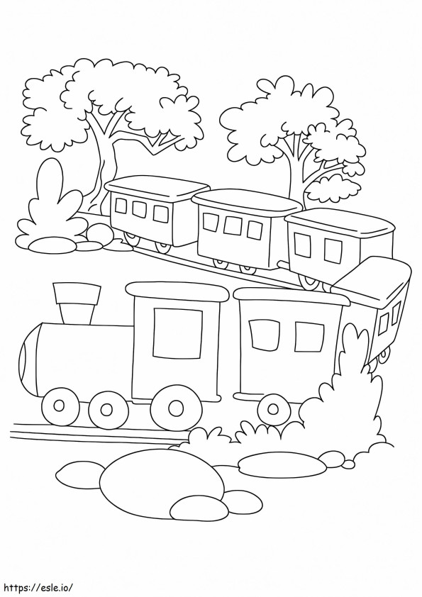Viagem de trem para colorir