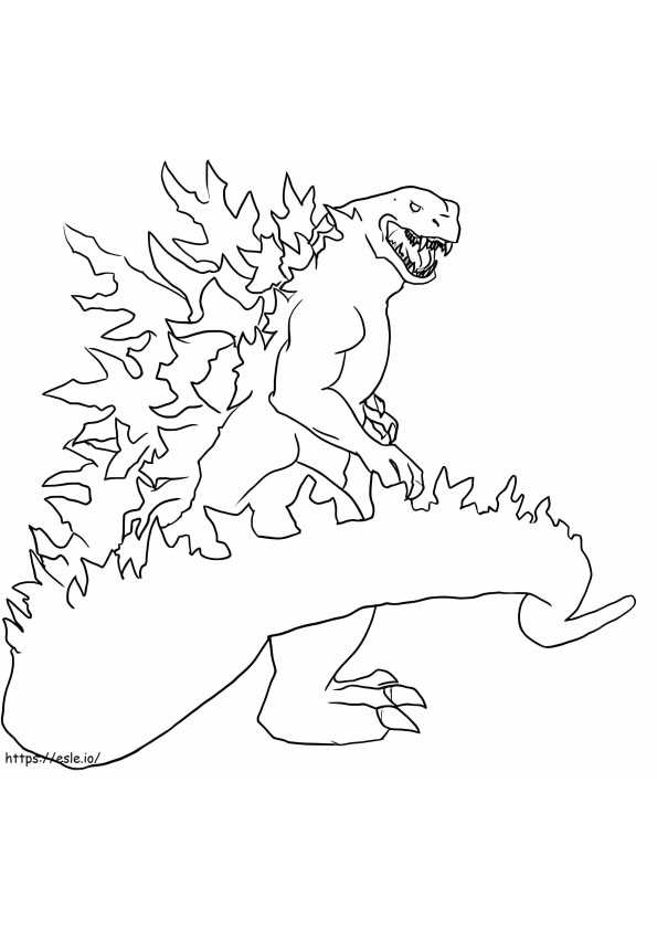 Godzilla hirviö värityskuva