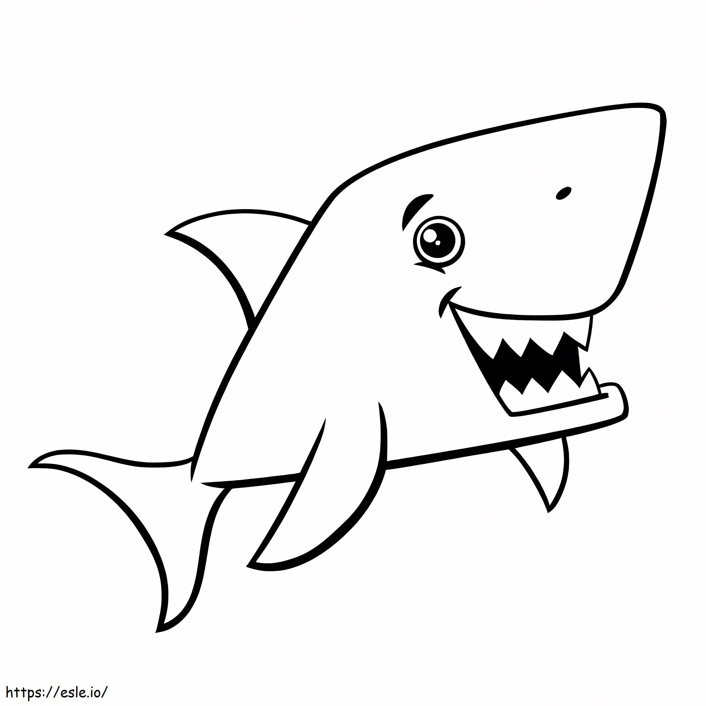 Coloriage Requin de dessin animé à imprimer dessin