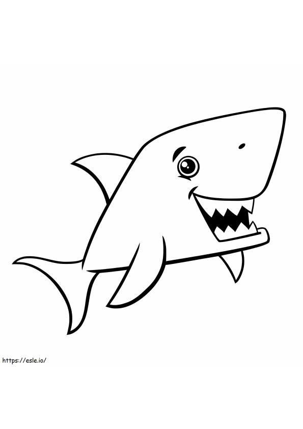 Tubarão de desenho animado para colorir