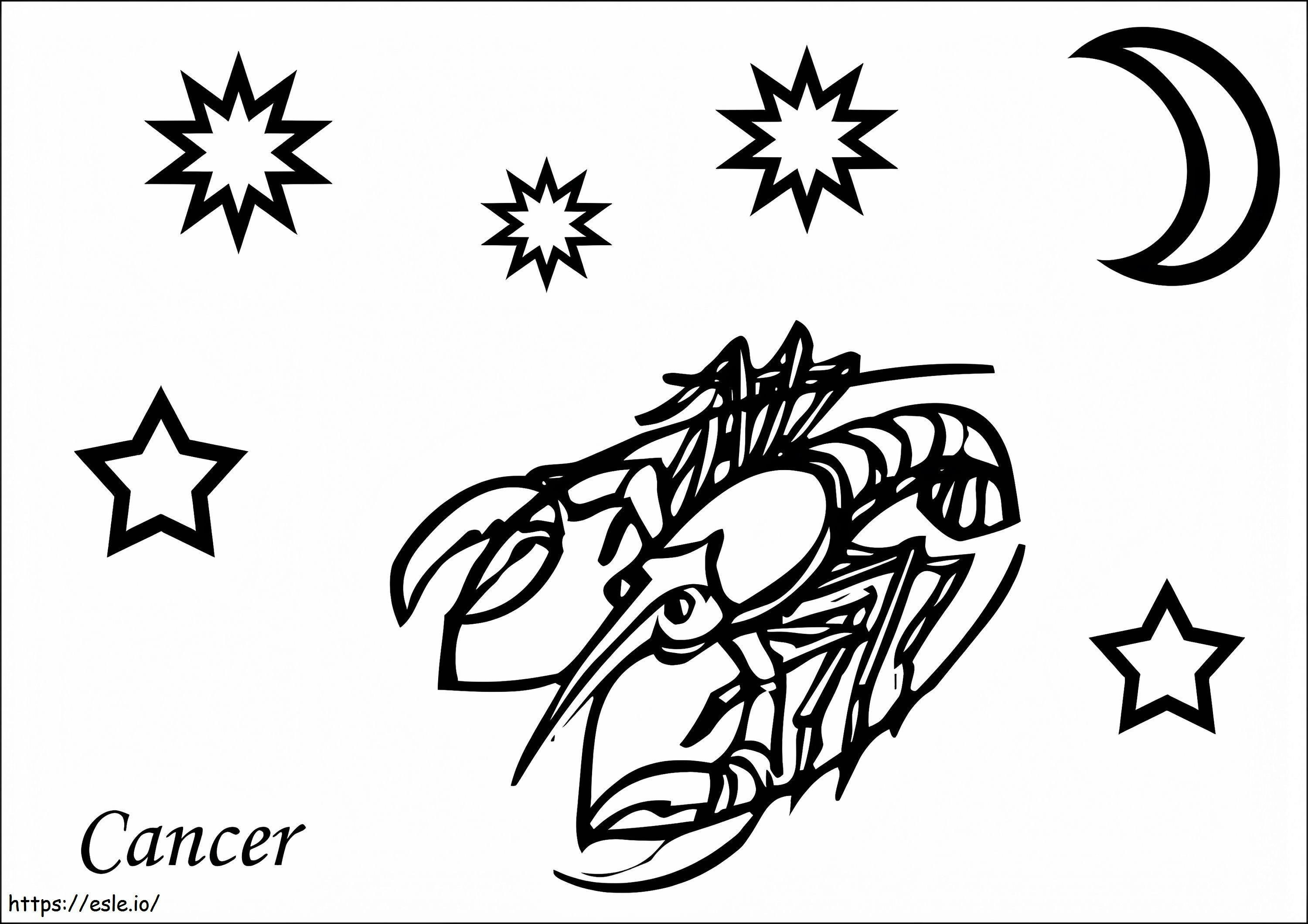 Cancer Zodiac To Color värityskuva