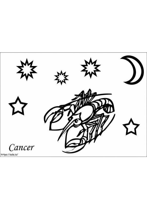 Cancer Zodiac To Color coloring page