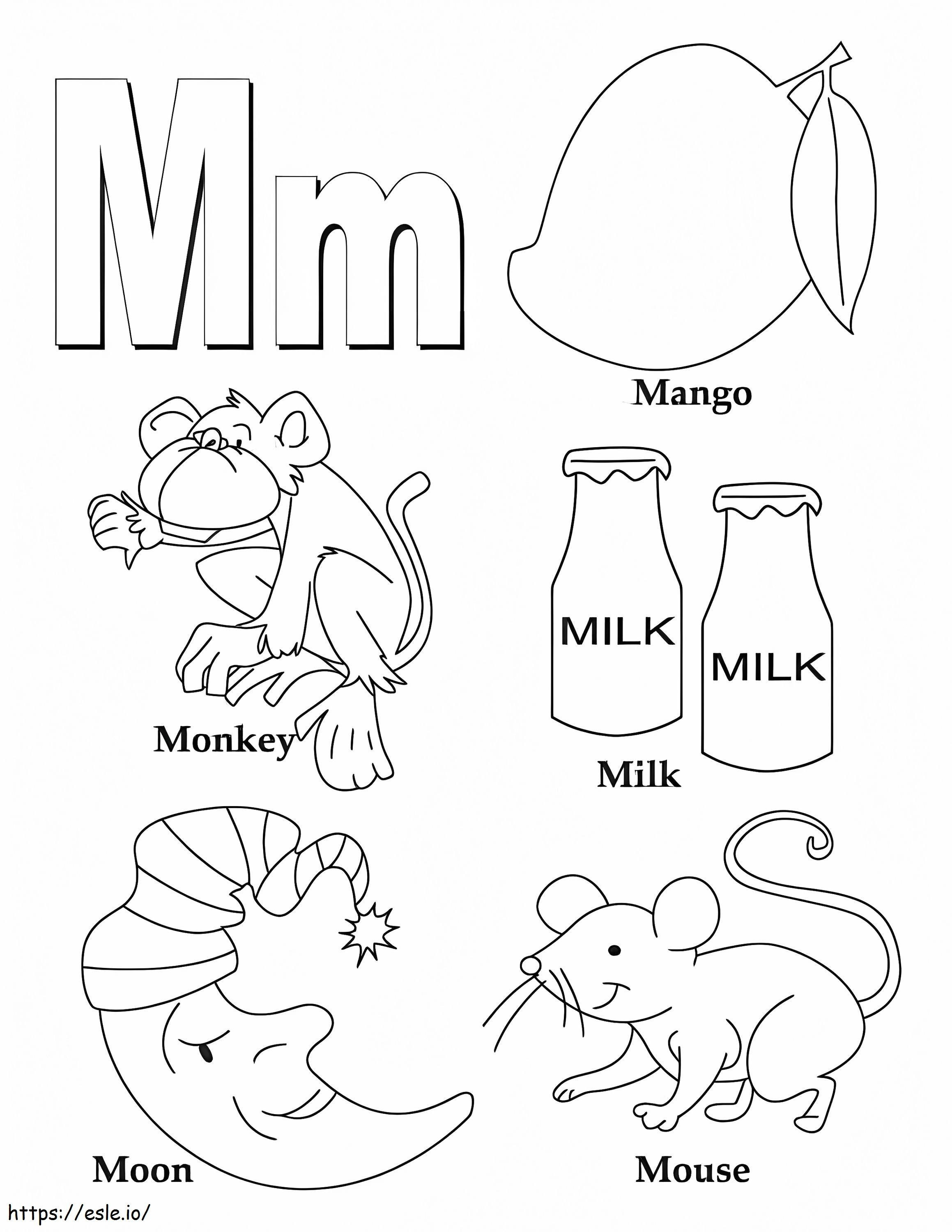 Letter M 4 coloring page