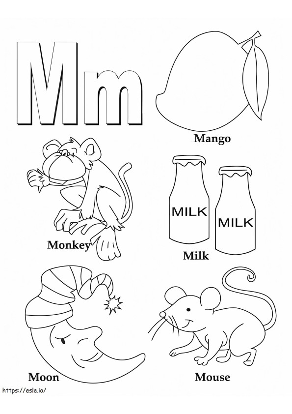 Letter M 4 coloring page