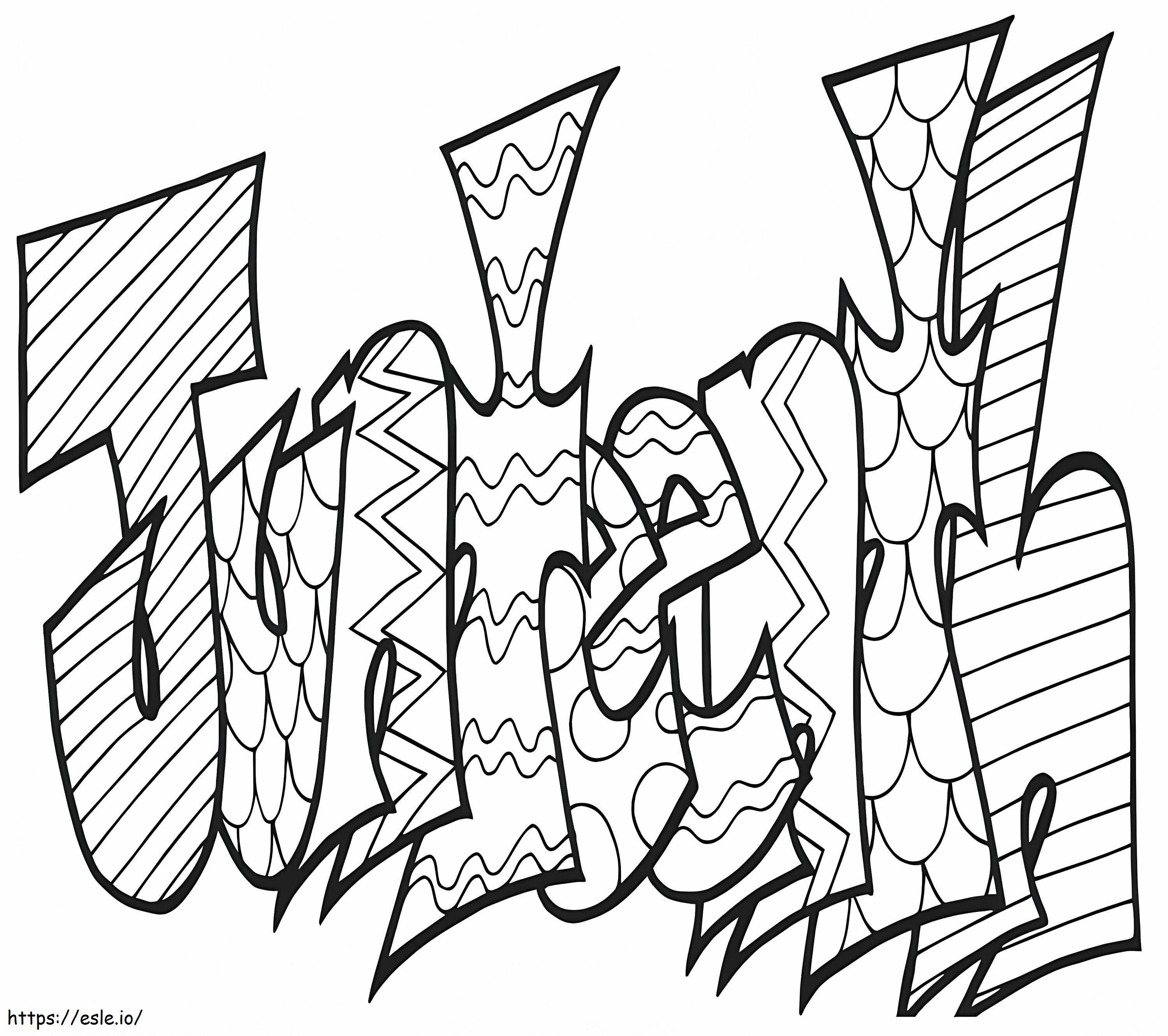 Doodle Juneteenth coloring page